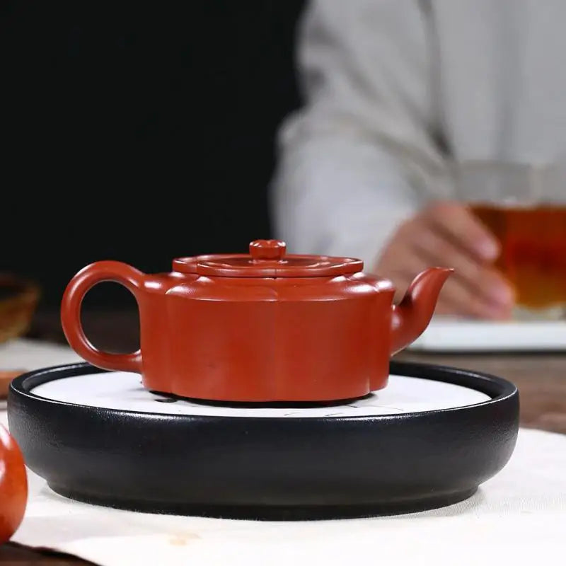 Yixing Handmade Kung-Fu Teaware, Purple Clay Drinkware, Raw Mine Dahongpao Linghua Zhoupan Teapot, Zisha Teapot, Handmade Pot