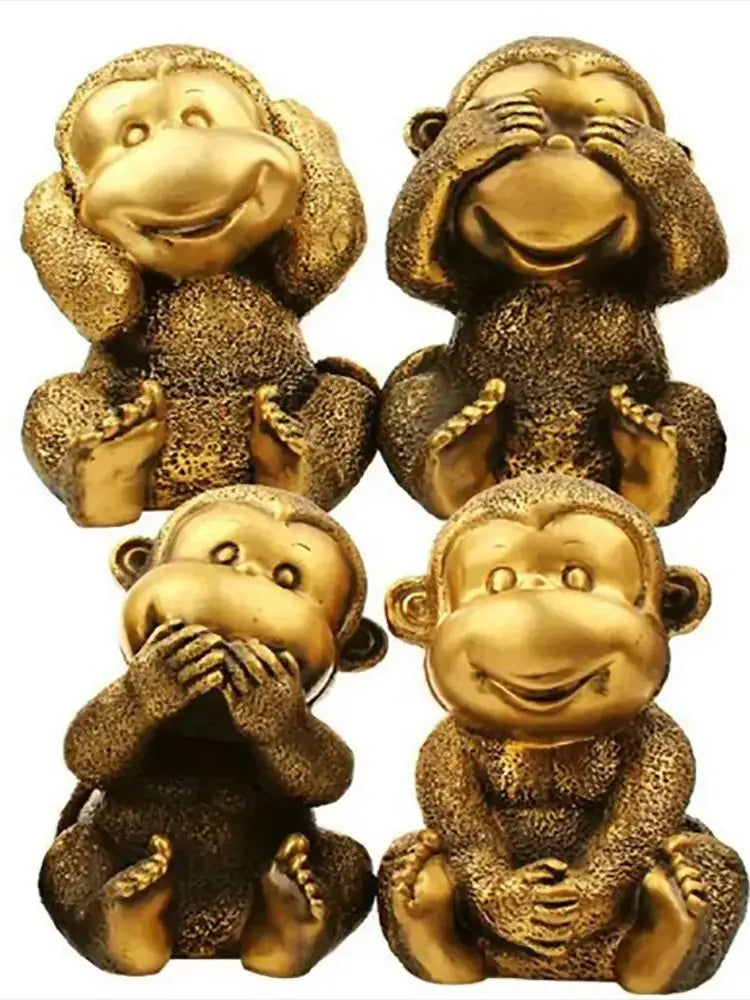 Four do not supply the twelve zodiac Monkey not to say look real monkey four adorable copper bronze orname