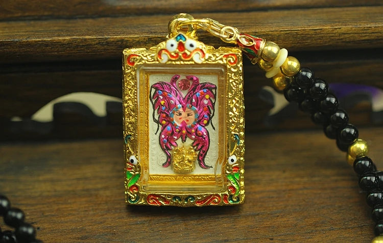 Asia Thailand Geomantic omen master Efficacious butterfly marriage love Peach blossom luck Buddha Pendant symbol talisman