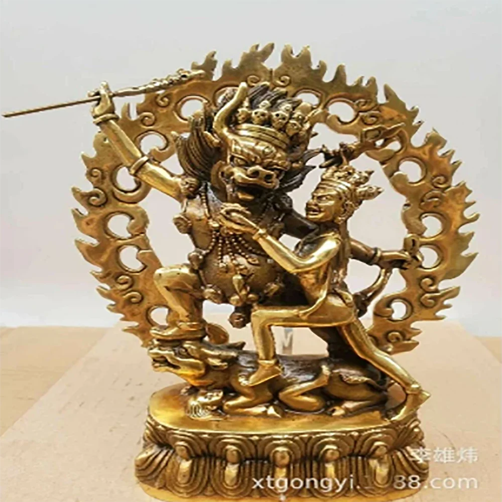 22cm bronze buddha Auspicious Guardian statue Hell Lord Jiang Yan Mozun