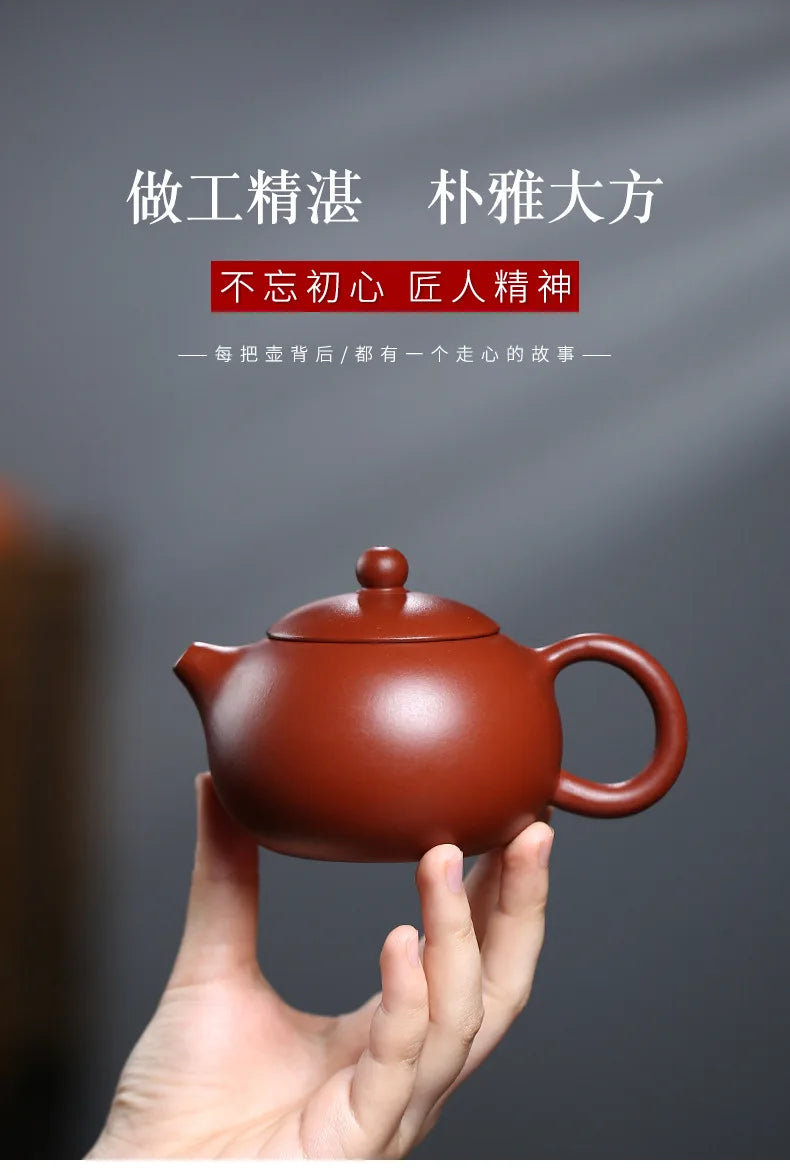 Yixing Zisha Teapot Dahongpao Xishi Zisha Teapot Handmade Tea Set Zisha Teapot Yixing Handmade Pot Kung-fu Teaware Purple Clay
