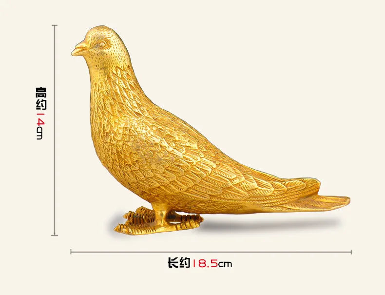 Arts Crafts Copper Exquisite Cute China Brass Peace Pigeon Statue Birds and pigeons Animal sculpture ornaments
