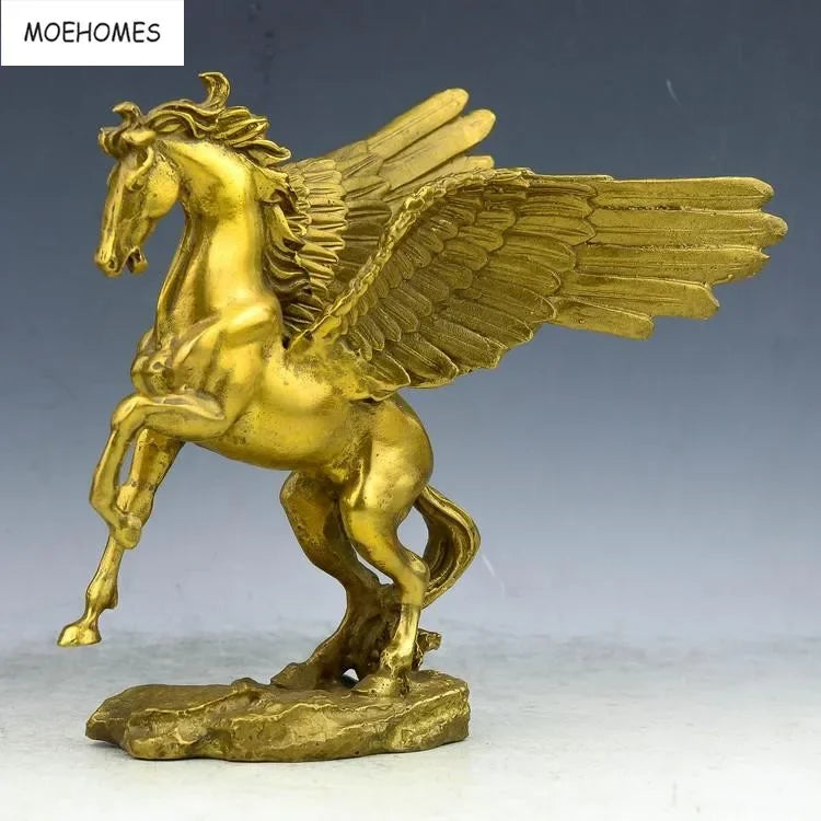 Moehouses Cina Mengumpulkan Perunggu Fengshui Pegasus Patung Kuda Kerajinan Logam Dekorasi Rumah Buddhisme 2020 Cn (Asal)