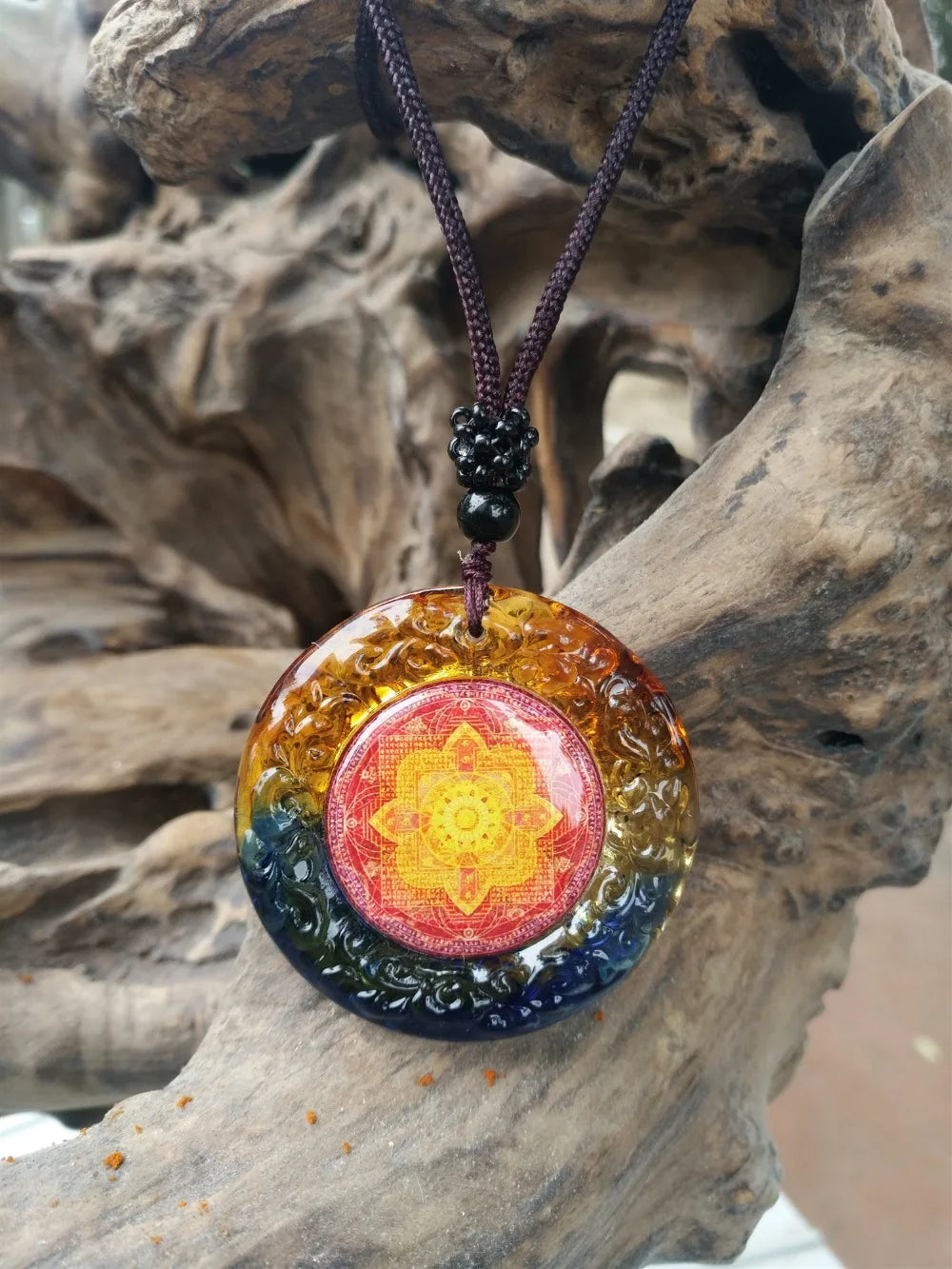 2PCS-GOOD Buddhist supplies Greco-Buddhist pocket travel efficacious Mascot # the Buddha Mandala Crystal Pendant Amulets