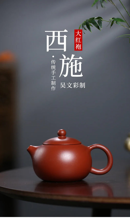 Yixing Zisha Teapot Dahongpao Xishi Zisha Teapot Handmade Tea Set Zisha Teapot Yixing Handmade Pot Kung-fu Teaware Purple Clay