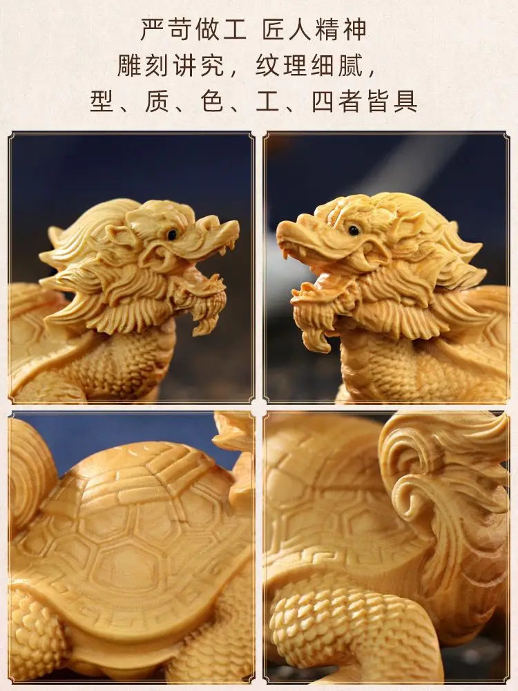 Cliff cypress wood, longevity, dragon turtle, and natural solid wood carving dominate the following game, attracting wealth