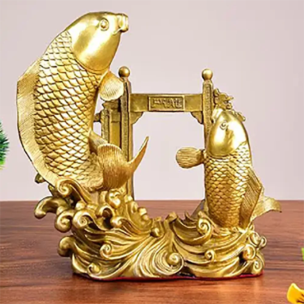 Copper carp leaping over the dragon gate ornaments Copper fish decorations handicrafts Surplus ornaments