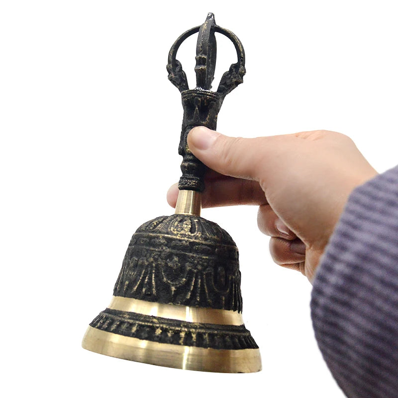 A SET 3PCS Wholesale Buddhist articles Buddhism Taoist Master Practice of Tantric monk FENG SHUI Vajra buddha vajra bell