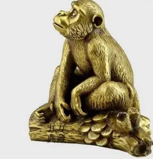 Copper Statue Copper pendulum piece 12 Zodiac monkey mascot home decoration bronze instrument pendulum Feng Shui cute fortune