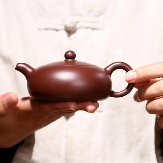 Zisha Teapot Yixing Handmade Pot Kung-fu Teaware Purple Clay Drinkware For Puer Green Black Chinese Tea Purple Vermilion