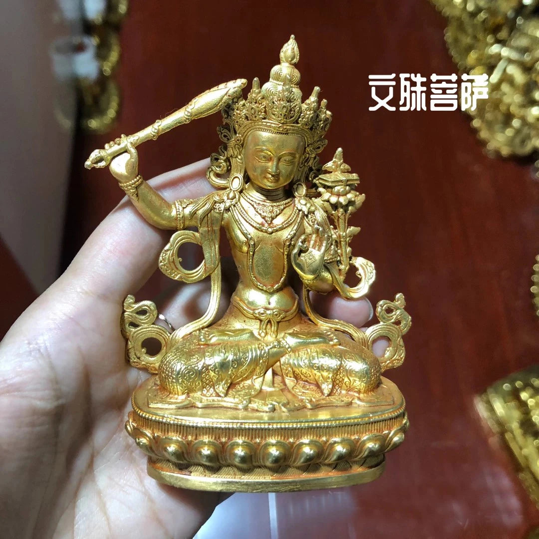 Wholesale Buddhist supplies Buddhism bless safe health good luck high grade GUAN YIN Bodhisattva Manjusri Buddha statue Small