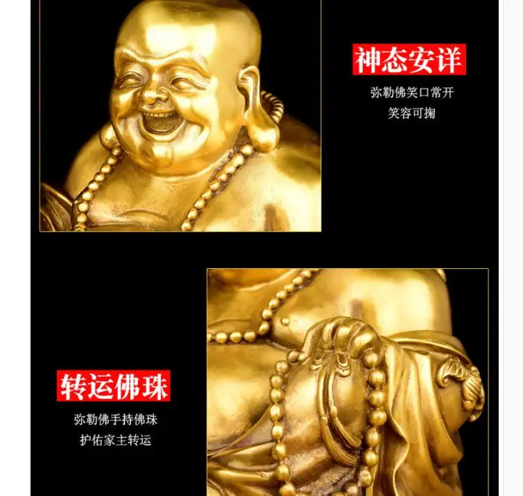 HOT SALE Bring in wealth # HOME office business TOP Talisman # Money Drawing GOLD Maitreya Buddha FENG SHUI Brass statue