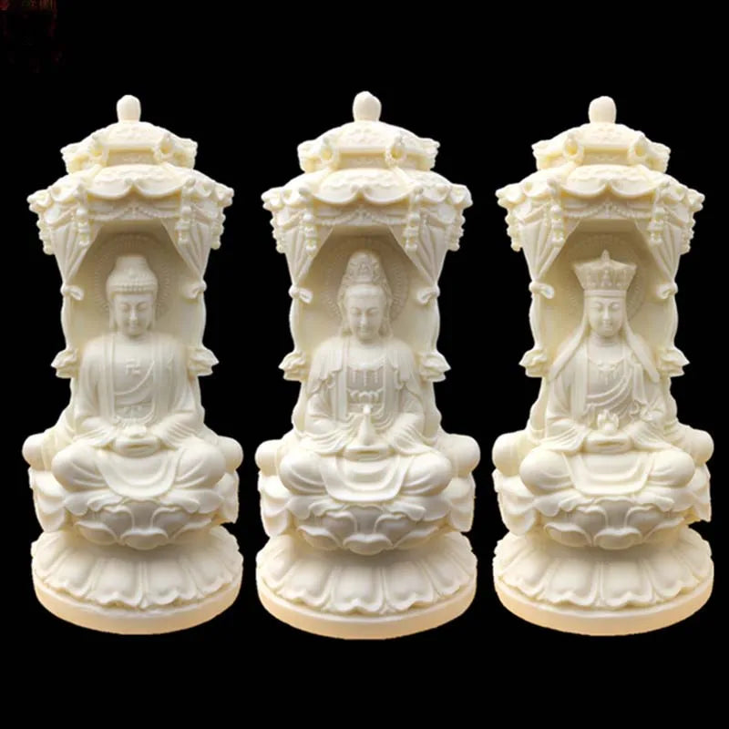Southeast Asia Thailand buddha statue Buddhism 3 face Phra Sompo Guanyin Sakyamuni ksitigarbha Buddha Carving statue Talisman