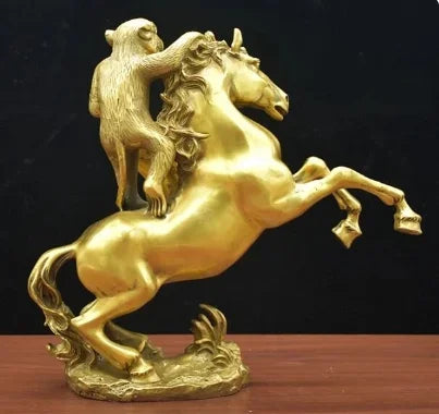 Chinese Monkey Zodiac Animal Statue Bronze Horse Decoration Living Room Yuanbao Fengshui Decoration Immediately Seal Marquis