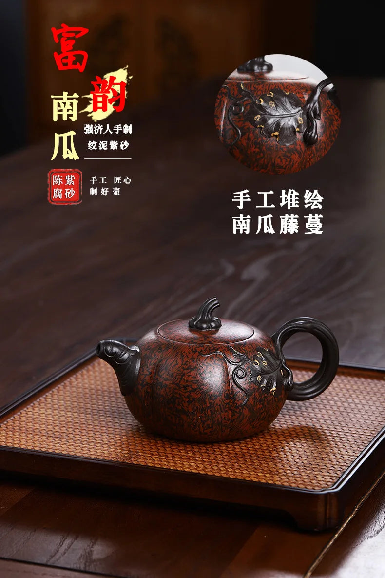 350ml Master Handmade Yixing Purple Clay Teapot Dragon Pattern Xishi Ball Hole Filter Kettle Chinese Teaware Zisha Tea Pot