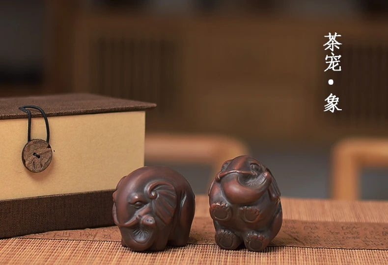 Handmade Qinzhou Nixing Clay Handmade Tea Pet Elephant Tea Friend Teaset Ceremony Tea Accessories Kung Fu Cha Tea