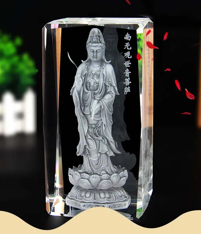 Special Offer large HOME Family 3D crystal Namo Amitabha Guanyin Buddha efficacious bless safe good luck Talisman statue