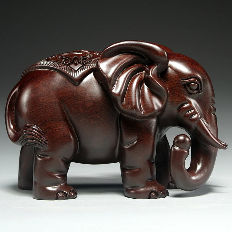 Black sandalwood carved elephant ornaments, solid wood carving,one object, mahogany home,entrance,office decoration, handicrafts