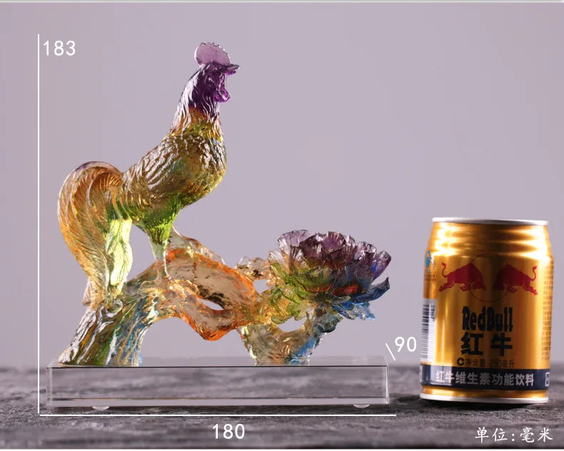 Coloured glaze Rich Ruyi Chicken Ornament