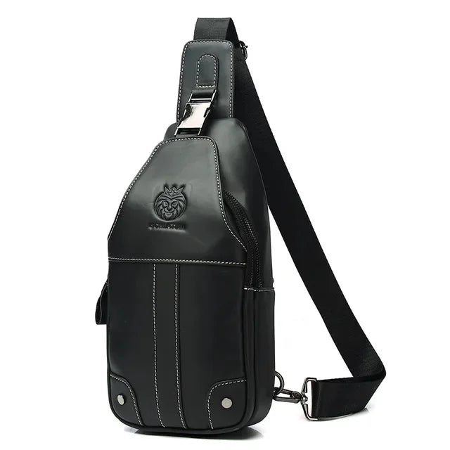 SCHLATUM Brand Fashion Luxury Chest 100% Genuine Leather Shoulder Casual Side for Men Handbag Sling Bags