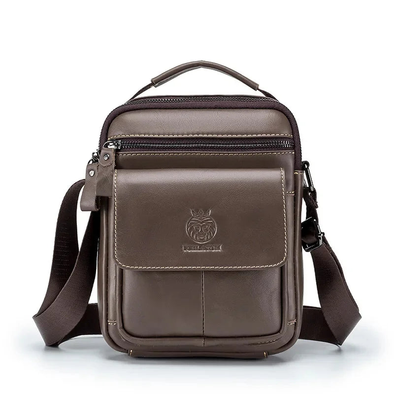 SCHLATUM Brand Men 100% Leather Shoulder s Luxury Men's Designer High Quality Messenger Fashion Small Bag Handbag