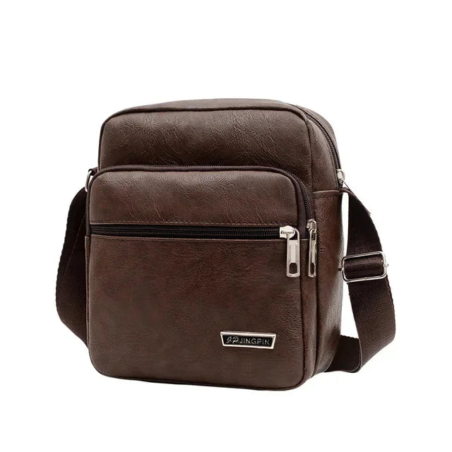 SUUTOOP Men's Fashion PU Shoulder Bags Anti-theft Waterproof Crossbody Handbag Leather Messenger Sling Bag Pack For Male