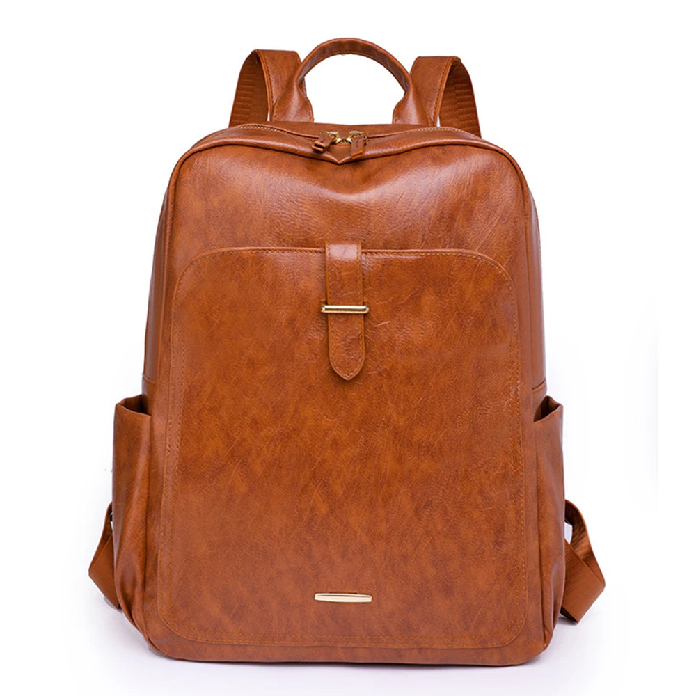 SYZM Elegant Women Leather Bags High Quality PU Leather Backpack Women Business Backpack Waterproof Schoolbag For Girls