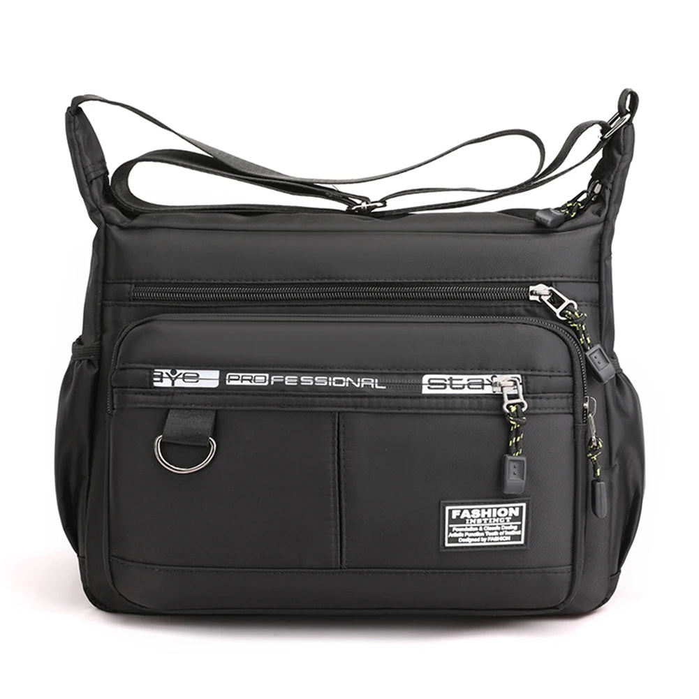 SYZM Large Capacity Men's Shoulder Bag Light Waterproof Nylon Crossbody Bag Multi Pocket Male Business Messenger Bag