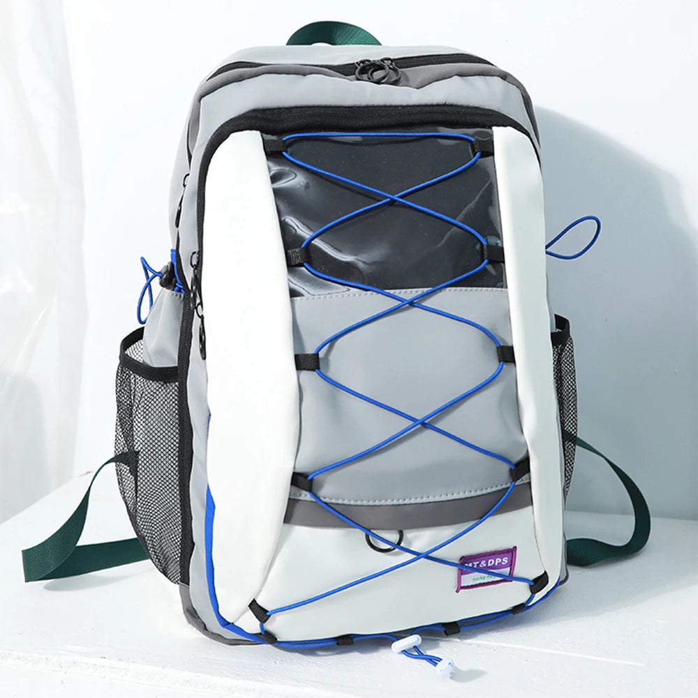 SYZM Large Capacity Outdoor Sports Backpack Waterproof Nylon Teenagers Schoolbag Travel Backpack Fashion Trends Shoulders Bag