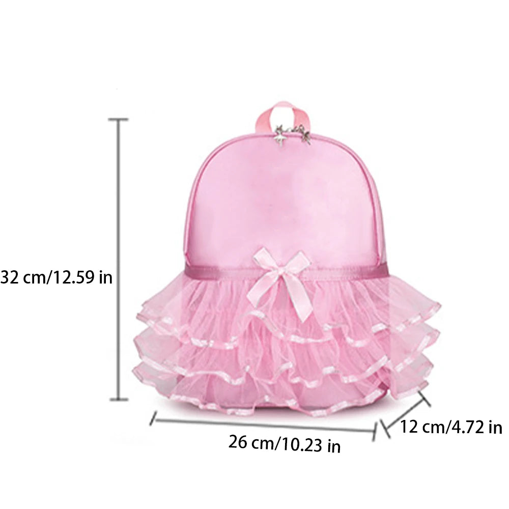 SYZM Lovely Pink Girl Backpack Fantastic Ballet Gauze Skirt Decoration Children's Dance Shoulders Bag Little Girl Schoolbag