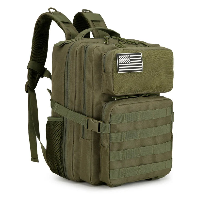 SYZM Outdoor Tactical Backpack Hiking Sports Travel Mountaineering Rucksack Camping Fishing with Bottle Holder