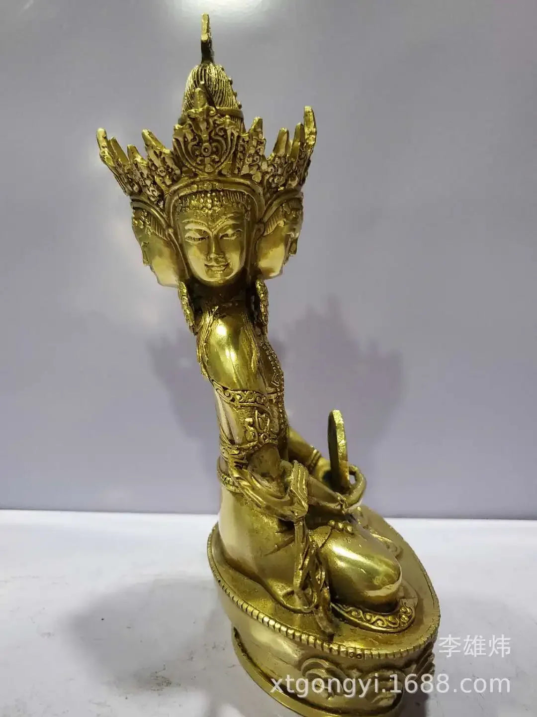 Seven-inch copper big sun Buddha statue Vairocana Buddha four-faced Buddha Tantric Buddha statue wholesale