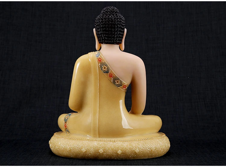 Buddhist high-grade Sakyamuni Buddha jade gilding carving Sculpture statue Home SHOP TOP Talisman Mascot 30CM