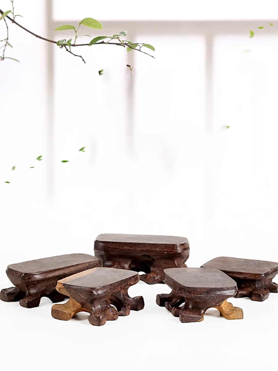 Black Sandalwood Root Carving Base Bracket, Solid Wood Bracket, Bottom Bracket, Red Wood Handicraft Stone, strange Stone