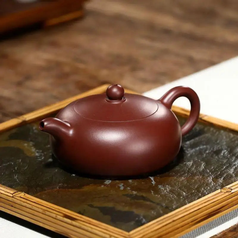 Zisha Teapot Yixing Handmade Pot Kung-fu Teaware Purple Clay Drinkware For Puer Green Black Chinese Tea Purple Vermilion