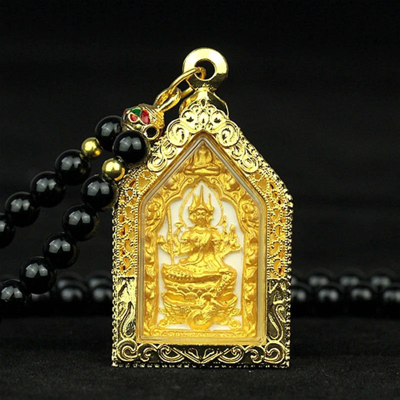 Southeast Asia Thailand Temple four-faced Buddha figure Pendant Amulet # Efficacious talisman bless safety healthy GOOD LUCK