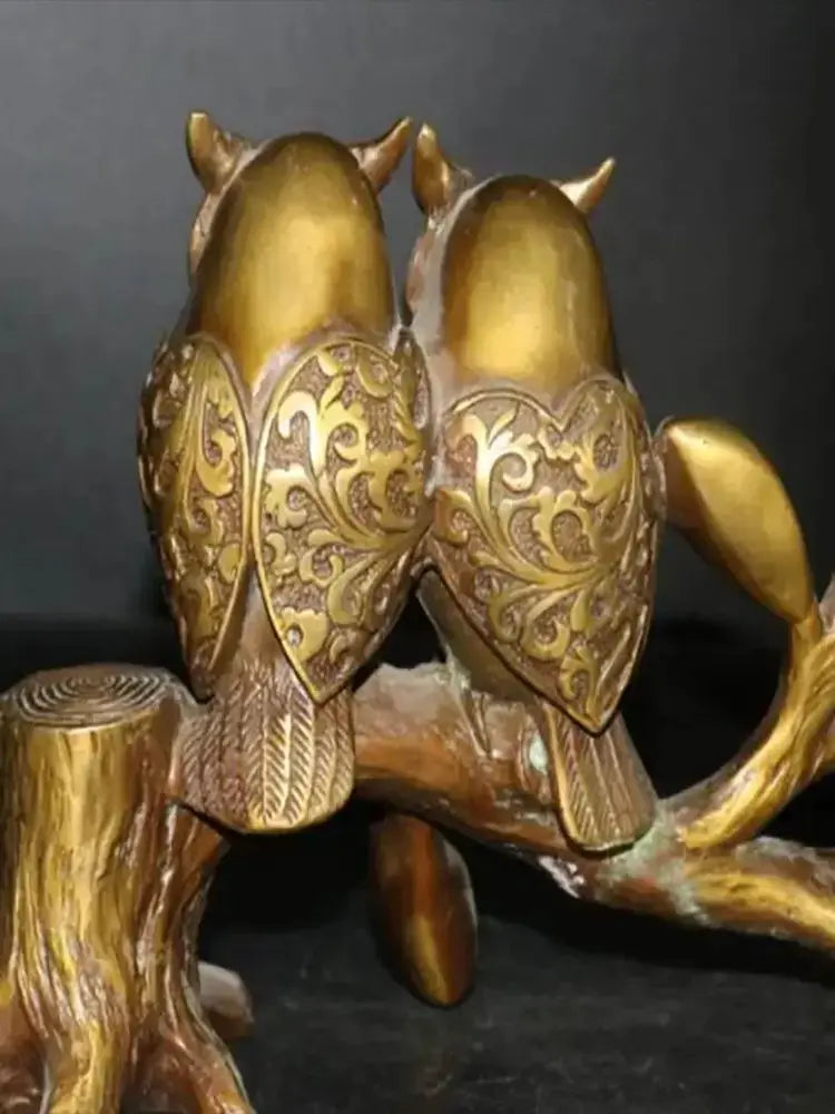 China brass owl crafts statue