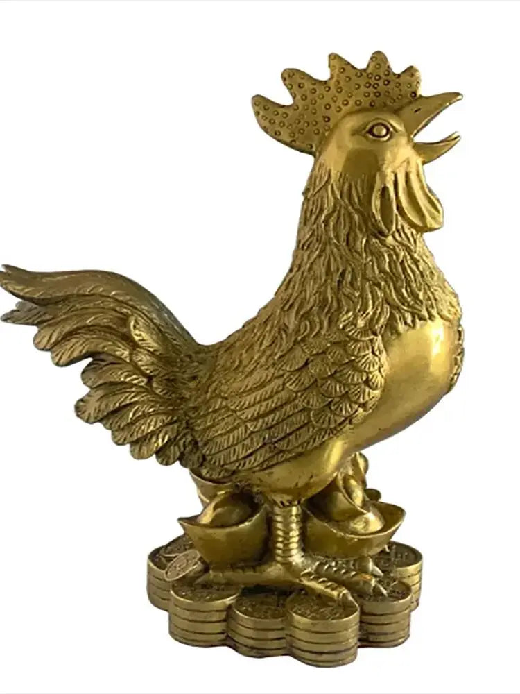 Chinese Zodiac Rooster Year Golden Rooster Collectible Figurines Charm of Prosperity Home Decoration Gift Feng Shui Decor