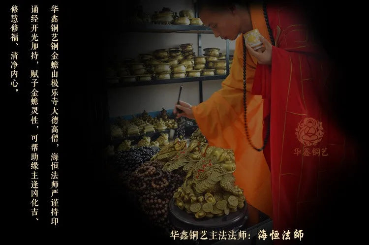 large # home office company efficacious Money drawing Treasure bowl # Most favorable auspices Golden cornucopia Brass statue