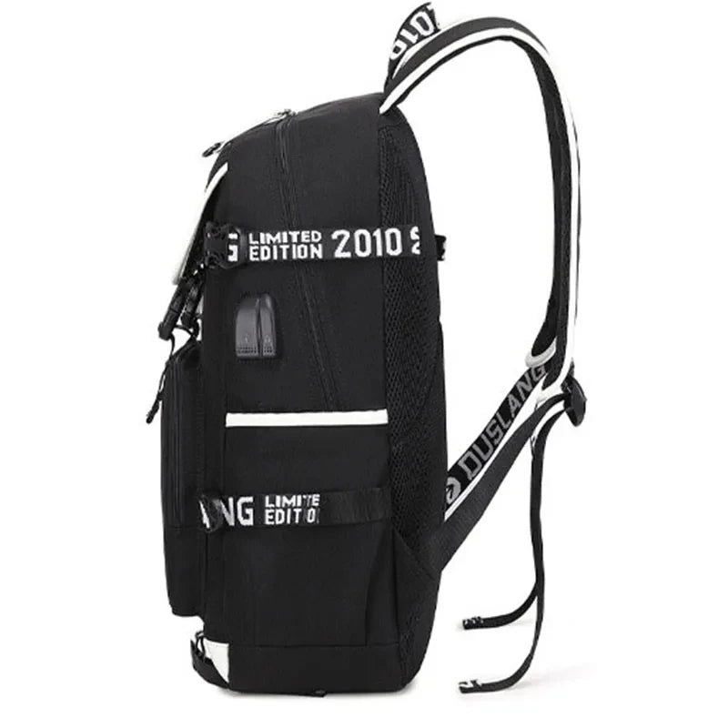 School Bag Heat Transfer Backpack Trend Male High School Students Light Backpack Fashion Large Capacity Leisure Backpack