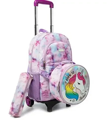 School wheeled backpack bag for girls School Rolling backpack Kids student bag wheels children school Trolley backpack Bag