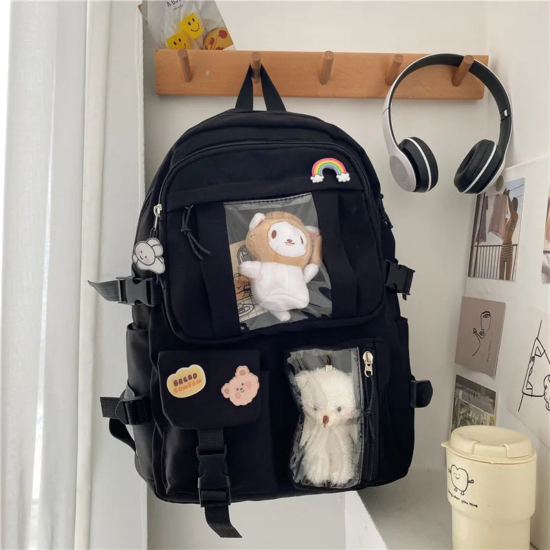 Schoolbag Korean Style Simple Large Capacity High Schoolbag for Girls Youth Travel Backpack Junior High School Student Backpack