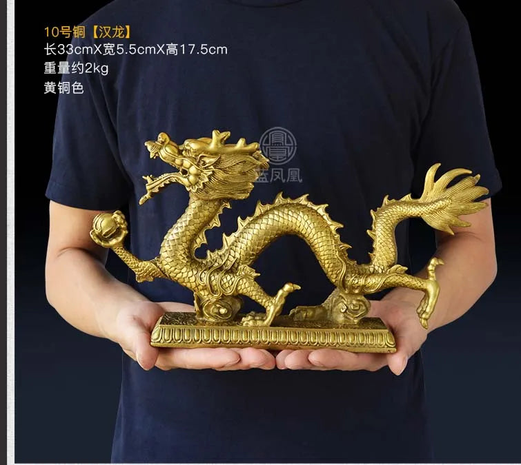 33 CM # HOME Lobby hall town house efficacious exorcise evil spirits Money Drawing FENG SHUI Spiritual dragon statue
