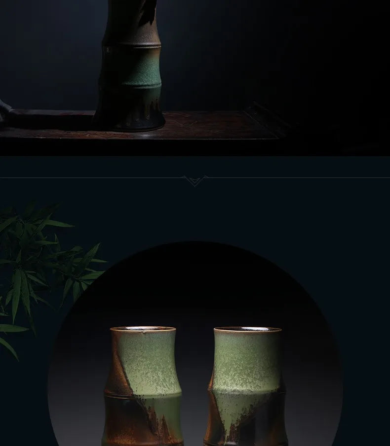 Guanfu Museum Bamboo Flower Arrangement in the Mountains and Rivers Color Glaze Landscape Ink Flower Arrangement Jingdezhen Cera