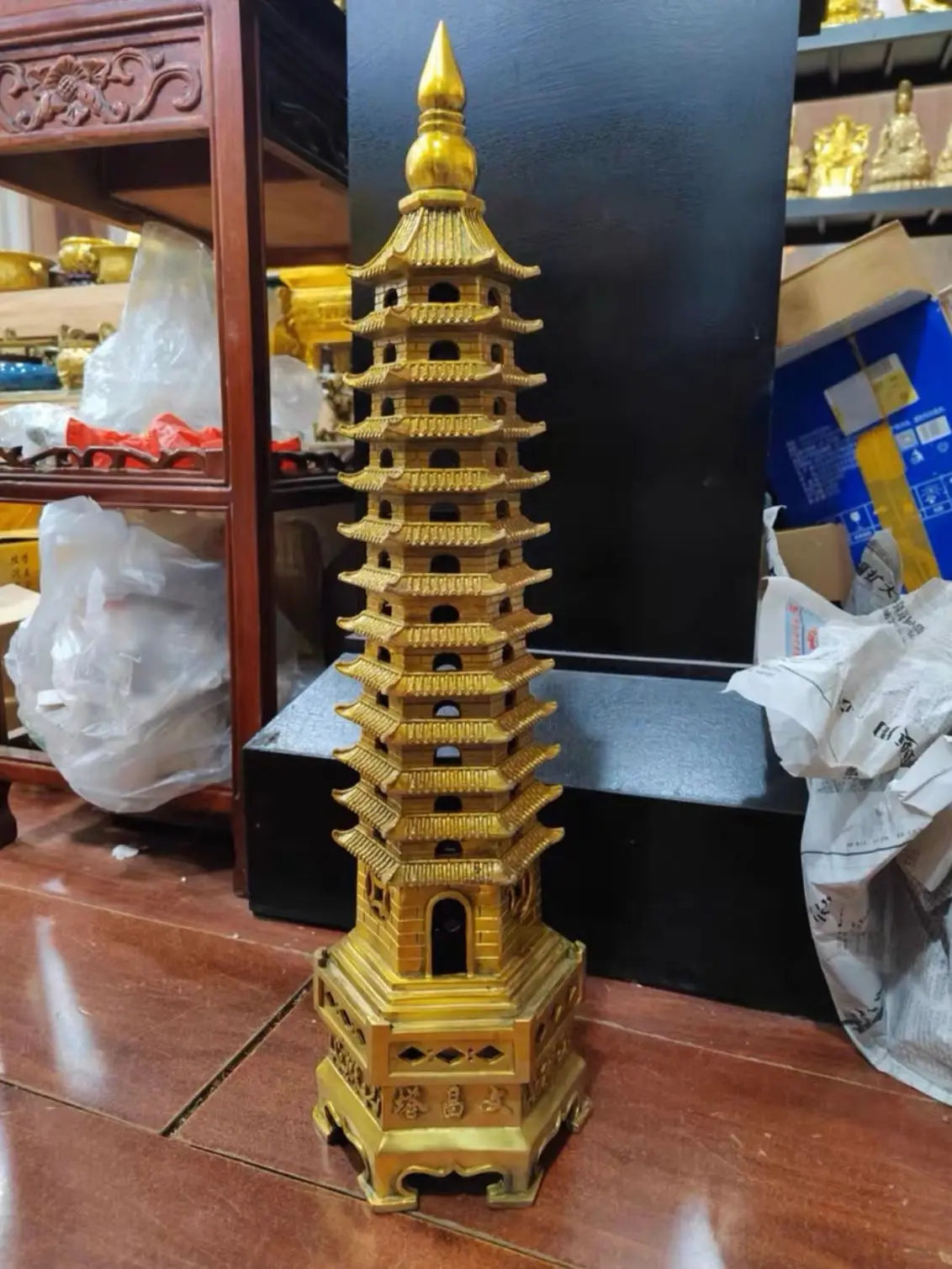 50cm large 2023 HOME Company FENG SHUI Effective protection exorcise evil spirits Town house COPPER WEN CHANG TA Pagoda tower