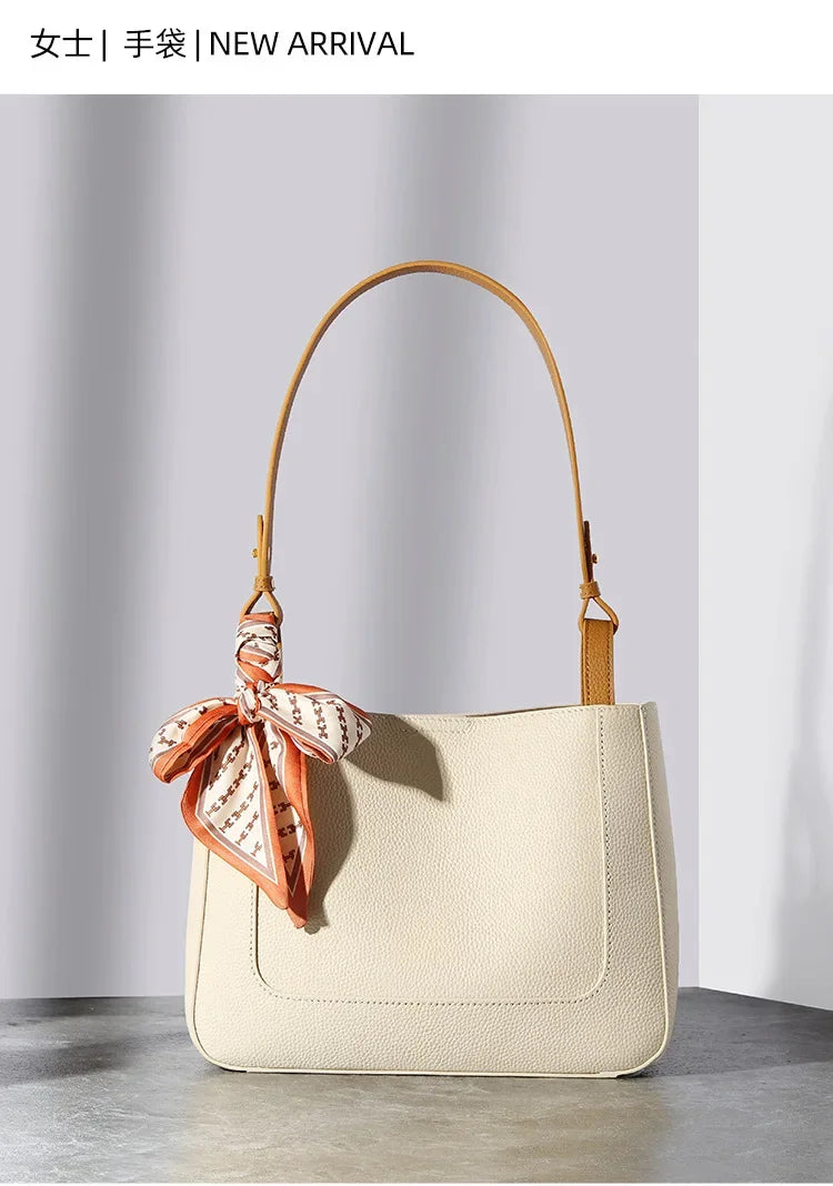 Large Capacity Genuine Leather Armpit Shoulder Bag Niche Retro Handbag First Layer Cowhide Tote Bag Purse Designer Bags Luxury