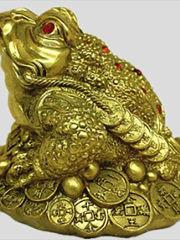 Pure copper gold toad wealth ornament Feng shui supplies attract wealth Toad seven stars Shop opening gift ornaments statue