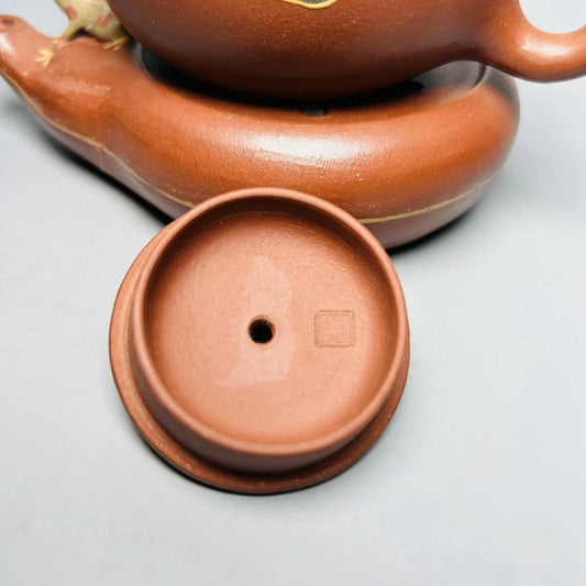 Set Chinese Yixing Zisha Clay Teapot Lotus Leaf Frog Pot Jiang Rong 220ml