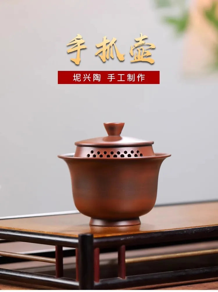 Nixing New Style Gaiwan Teapot Kettle(not Yixing) nixing Tao Pure Handmade Teapot for Dalongpao Gift Box Package Kung Fu Tea