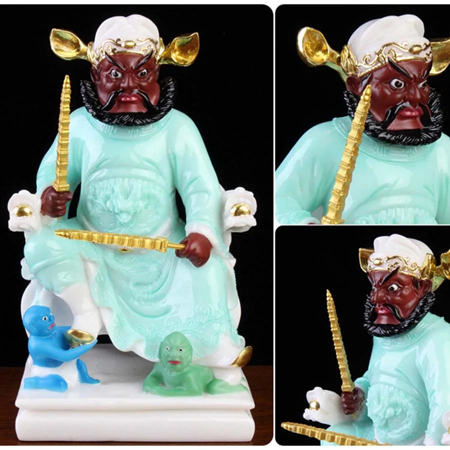 Asia HOME family protection Exorcism Exorcise evil spirit good luck TIAN SHI GOD ZHONG KUI FENG SHUI jade carving statue
